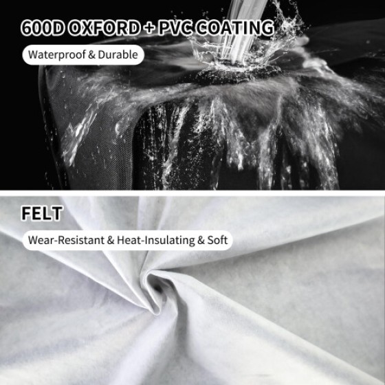 Penutup TV Outdoor Musim Dingin (48-50 Inci) - Lapisan Tahan Gores dari Kain Felt, Kain Oxford 600D Tahan Angin dan Hujan untuk Pelindung Layar TV, Ritsleting Tahan Air, Velcro